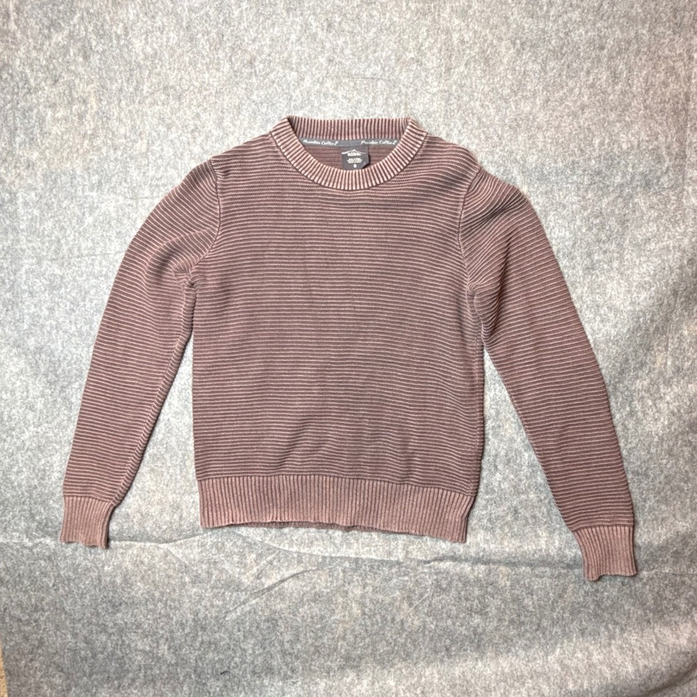 KUHL Revel Crew Neck Mens S Brown Textured Cotton Sweater 4029 Mountain Culture